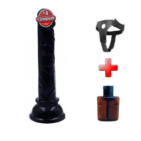 13 cm Belden Bağlamalı Testissiz Vantuzlu Realistik Zenci Penis Anal Vajinal Dildo