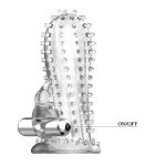 14 cm titreşimli şeffaf tırtıklı penis kılıfı.