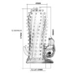 14 cm titreşimli şeffaf tırtıklı penis kılıfı.