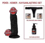 17 cm Belden Bağlamalı Realistik Dildo Zenci Penis Set