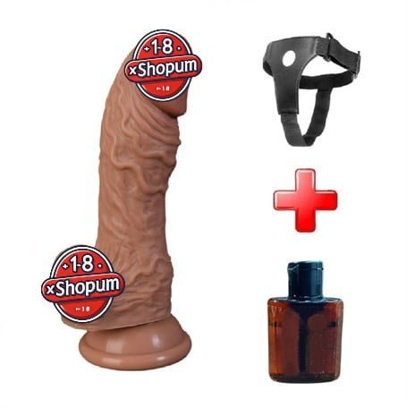 17 cm Belden Bağlamalı Realistik Vantuzlu Dildo Penis