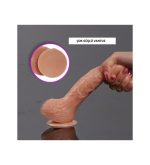 18 cm 360° Oynar Başlı Titreşimli Vibratör Realistik Penis Dildo - Parker