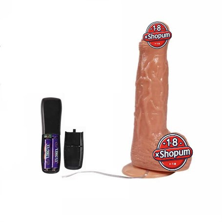 18 cm 360° Oynar Başlı Titreşimli Vibratör Realistik Penis Dildo - Parker