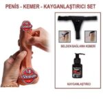 18,5 cm Belden Bağlamalı Çift Katmanlı Realistik Dildo Penis Set