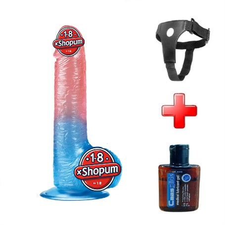 19 cm Belden Bağlamalı Çift Renkli Realistik Vantuzlu Dildo Penis