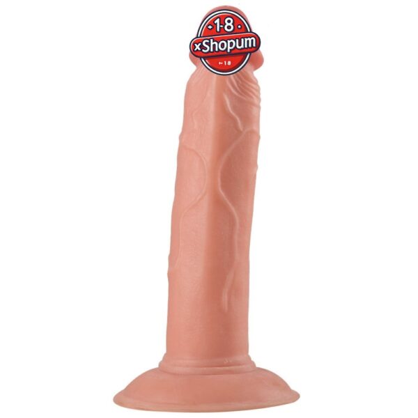 19 cm Realistik Vantuzlu Testissiz Dildo Penis