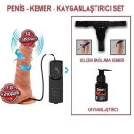 20 cm Kumandalı Belden Bağlamalı 360° Oynar Başlı Titreşimli Vibratör Realistik Penis Dildo