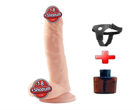 20 cm Belden Bağlamalı Realistik Vantuzlu Dildo Penis