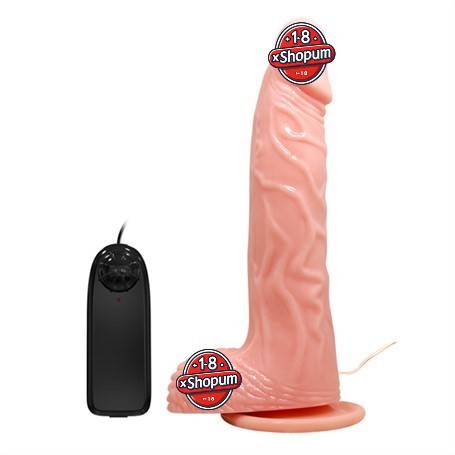 20,5 cm Oynar Başlı Titreşimli Realistik Vibratör Penis - Rota Dong