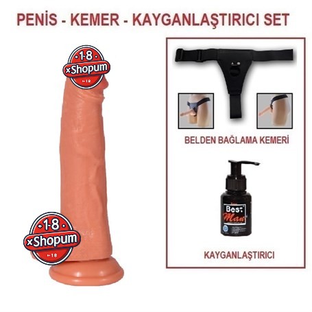 21 cm Belden Bağlamalı Realistik Dildo Penis - Archie