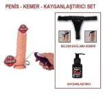 21 cm Belden Bağlamalı Titreşimli Realistik Dildo Penis Set