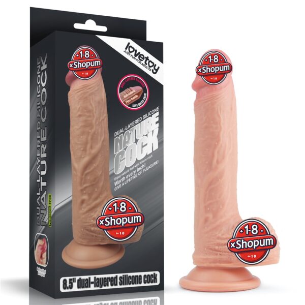 22 cm Gerçekçi Çift Katmanlı Silikon Penis