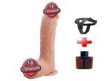 22,2 cm Belden Bağlamalı Realistik Vantuzlu Dildo Penis - Johnson