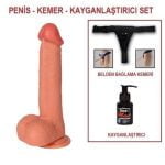 23 cm Belden Bağlamalı Realistik Dildo Penis Set