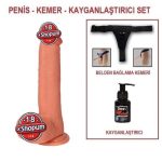 23 cm Belden Bağlamalı Realistik Dildo Penis Set