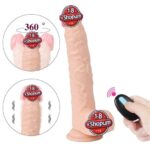 23 cm Oynar Başlı Uzaktan Kumandalı Titreşimli Dildo - Jeff