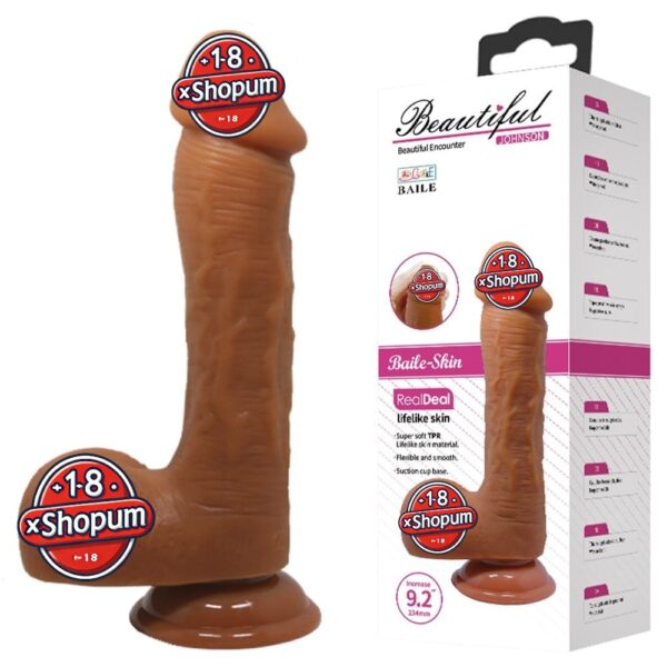 23,5 cm Realistik Vantuzlu Melez Dildo Penis