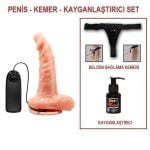 17 cm Belden Bağlamalı Gerçekçi Titreşimli Dildo Vibratör Penis