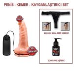 17 cm Belden Bağlamalı Gerçekçi Titreşimli Dildo Vibratör Penis