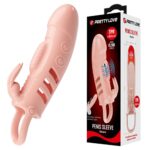 2,5 cm dolgu uzatmalı titreşimli penis kılıfı prezervatif vibratör.