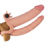 2,5 cm uzatmalı çiftli içi boş titreşimli 18 cm çatal dildo penis kılıfı.