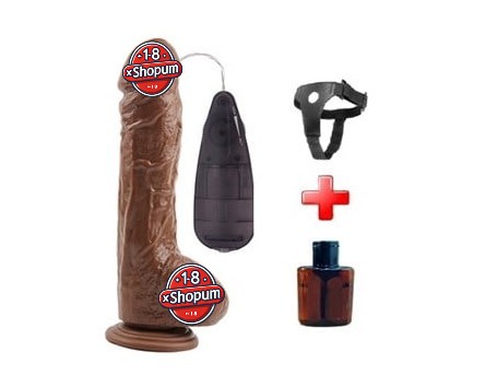 25,5 cm Gerçekçi Melez Titreşimli Dildo Vibratör Penis