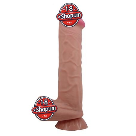 26 cm Kıkırdak Yapılı Çift Katmanlı Gerçekçi Melez Dildo Penis