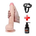 28 cm Belden Bağlamalı Realistik Dildo Penis Set