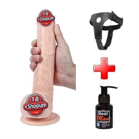 28 cm Belden Bağlamalı Realistik Dildo Penis Set