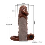 4 cm uzatmalı titreşimli tırtıklı penis kılıfı.