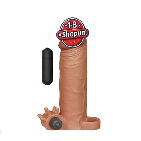 4,5 cm uzatmalı realistik titreşimli penis kılıfı melez XTender.