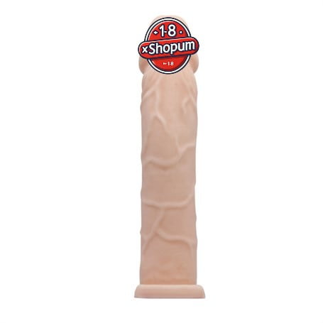 6 cm dolgulu realistik uzatmalı penis kılıfı dildo ten rengi penis.