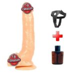 Belden Bağlamalı 25 cm Realistik Vantuzlu Dildo Penis