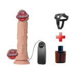 Belden Bağlamalı 26 cm Titreşimli Gerçekçi Kalın Dildo Penis - Bergrisi