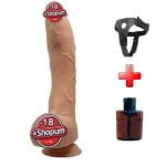 Belden Bağlamalı 27 cm Gerçekçi Kalın Dildo Penis - Jack