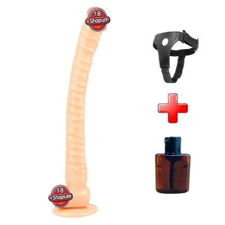 Belden Bağlamalı 40 cm Gerçekçi Uzun & Kalın Dildo Penis