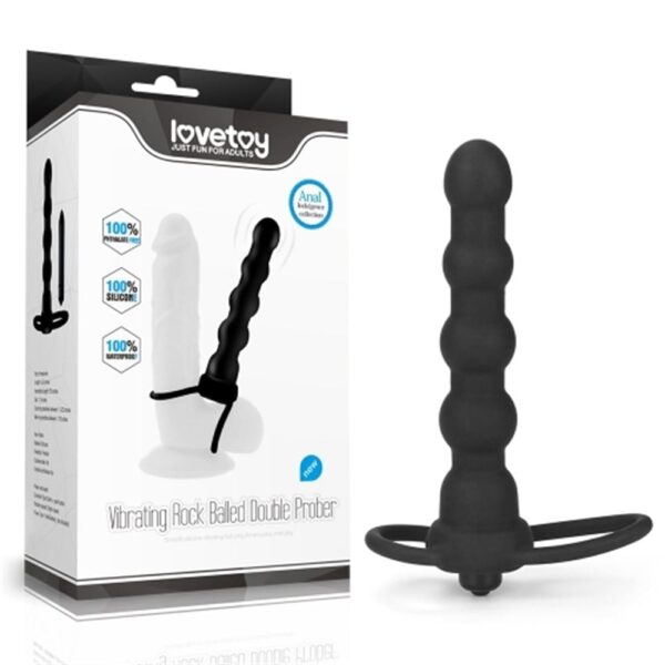 Çift Kavrama Halkalı Titreşimli 14 cm Anal Plug Vibratör Mastürbatör