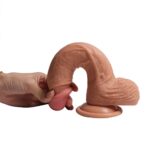 22 cm Et Dokulu Realistik Penis Vantuzlu Kalın Dildo - Dean