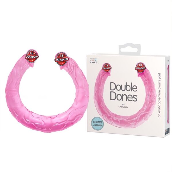 Double Dones 44 cm Çift Taraflı Jel Yumuşak Penis Dildo