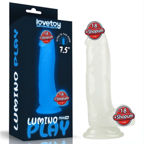 Gece Parlayan Fosforlu 19 cm Realistik Vantuzlu Şeffaf Dildo Penis