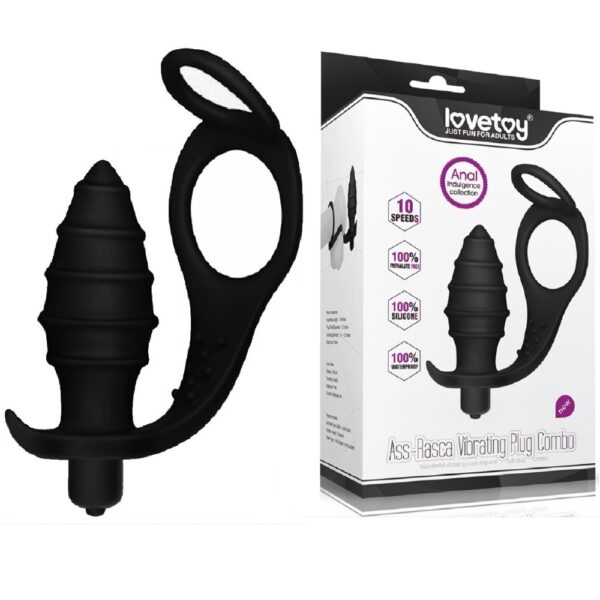 Penis Halkalı Titreşimli Anal Penetratör Plug Masturbatör