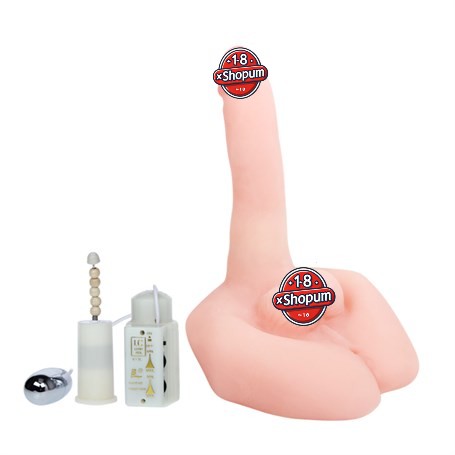 21 cm Oynar Başlı Titreşimli Sesli Çift Girişli Realistik Vibratör Mastürbatör Penis