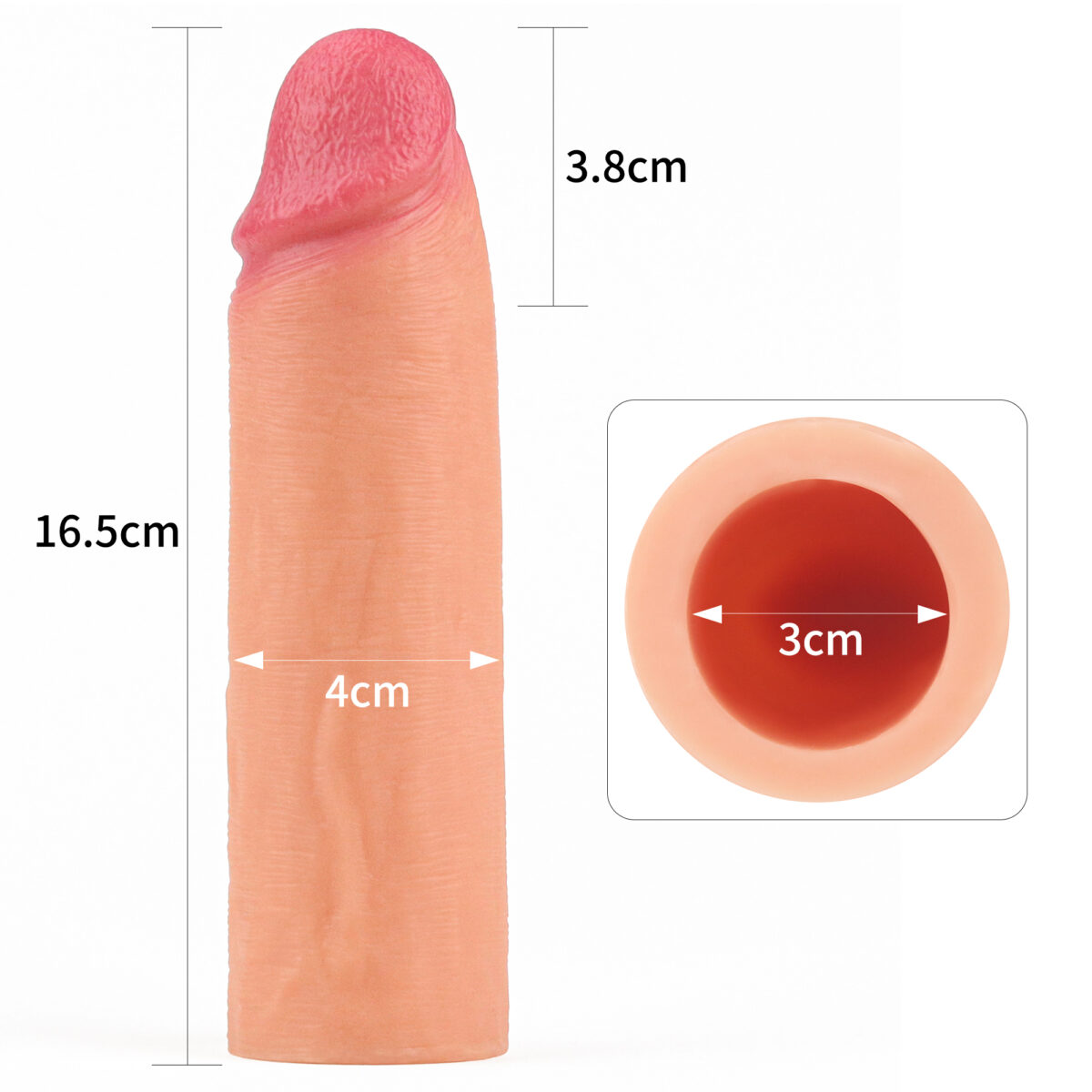 Nature Extender 4.5 cm dolgulu premium ten rengi silikon penis kılıfı.