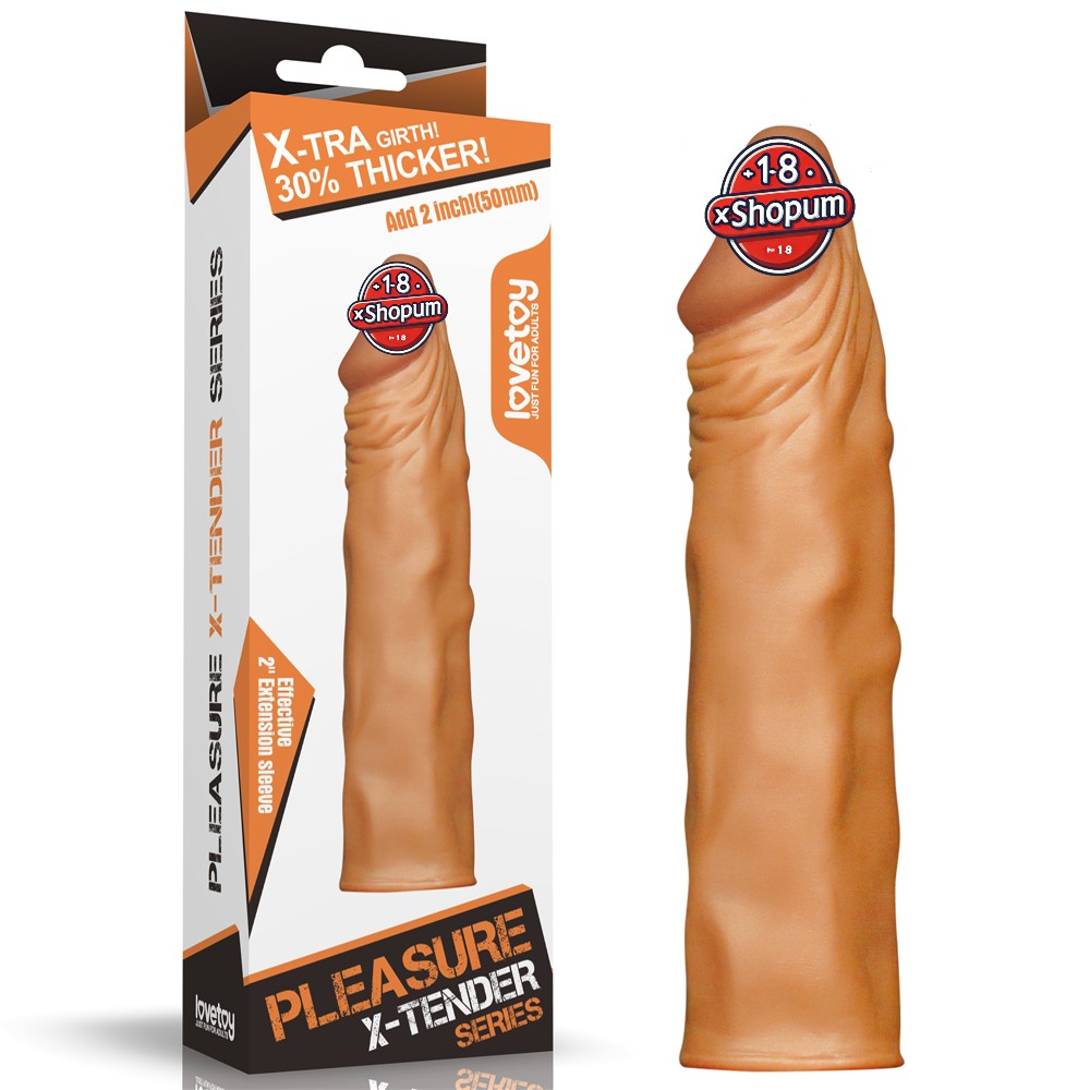 Pleasure Extender 5 cm dolgulu premium melez silikon penis kılıfı.