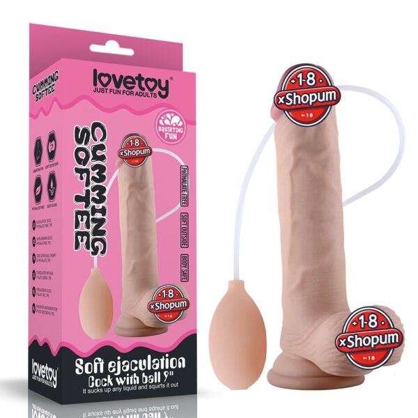 Su Fışkırtmalı Vantuzlu Ten Dokulu 23 cm Penis