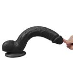 28 cm Belden Bağlamalı Realistik Dildo Zenci Penis Set