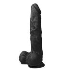 21 cm Belden Bağlamalı Titreşimli Gerçekçi Silikon Zenci Penis Set