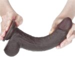 Yeni Nesil Çift Katmanlı 23 cm Realistik Zenci Dildo Penis