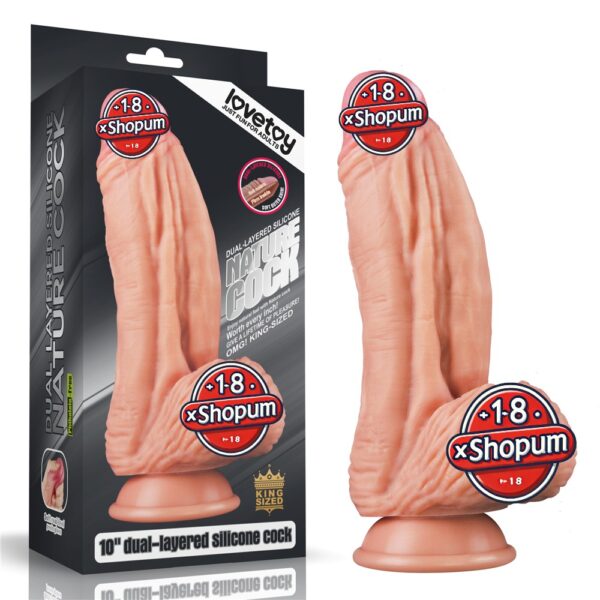 Yeni Nesil Çift Katmanlı 24,5 cm Realistik Dildo Penis