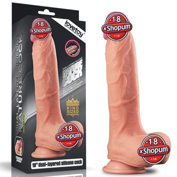 Yeni Nesil Çift Katmanlı 25 cm Realistik Dildo Penis